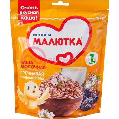Малютка каша гречка + чернослив мол. 220г. 4 + мес.