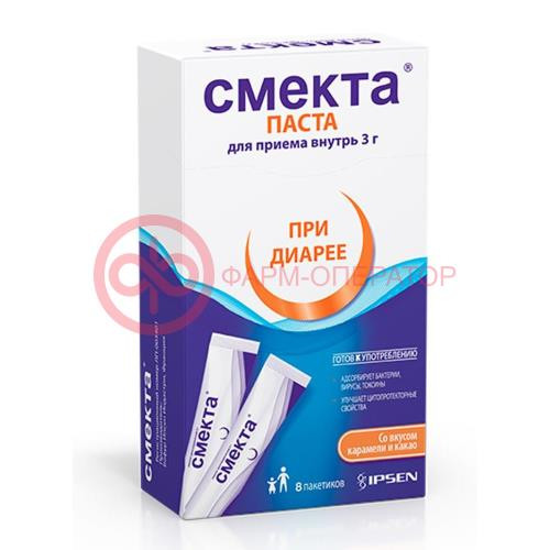 Смекта паста для приема внутрь 3г 10.27г №8 Смекта паста для приема внутрь 3г 10.27г №8
