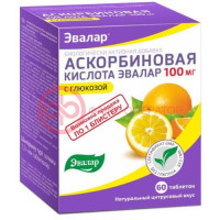 Эвалар аскорбиновая кислота таблетки 100мг №60 с глюкозой