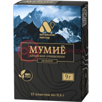Мумие алтайский нектар пластины 9г (0,6гх15) цельное