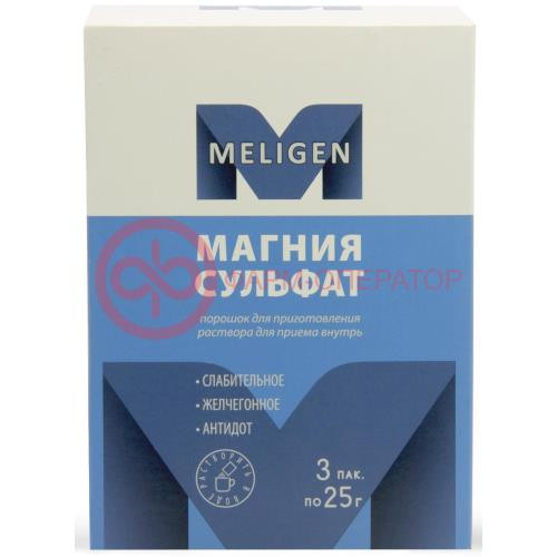 Магния сульфат порошок для приготовления раствора для приема внутрь 25г №3 Магния сульфат порошок для приготовления раствора для приема внутрь 25г №3
