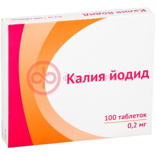 Калия йодид таблетки 0.2мг №100 Калия йодид таблетки 0.2мг №100