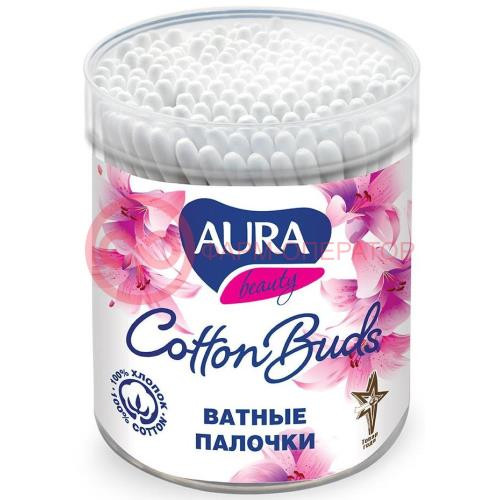 Аура бьюти палочки ватные №100 стакан