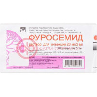 Фуросемид раствор для внутривенного и внутримышечного введения 10мг/мл 2мл №10