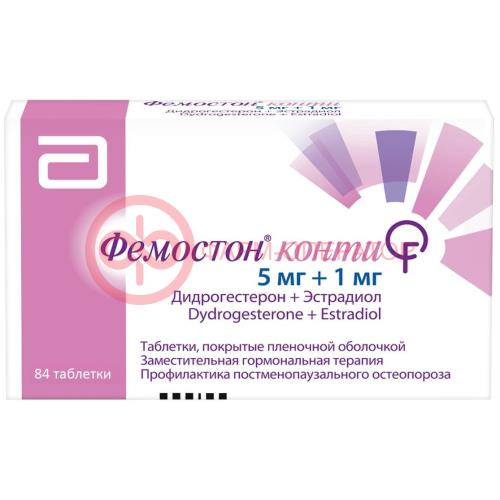 Фемостон конти таблетки покрытые пленочной оболочкой 5мг + 1мг №84 Фемостон конти таблетки покрытые пленочной оболочкой 5мг + 1мг №84