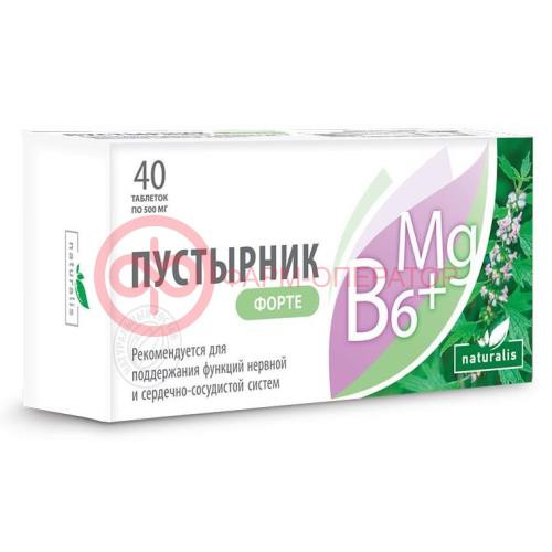 Натуралис пустырник форте таблетки №40 с витам. в6 +  магний