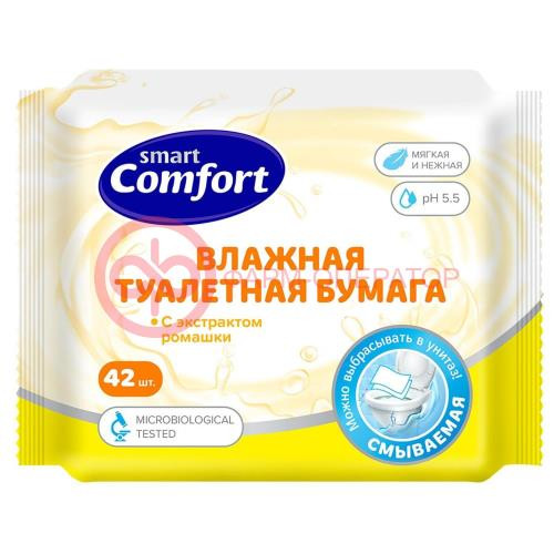 Смарт комфорт туалетная бумага влажная №42 ромашка