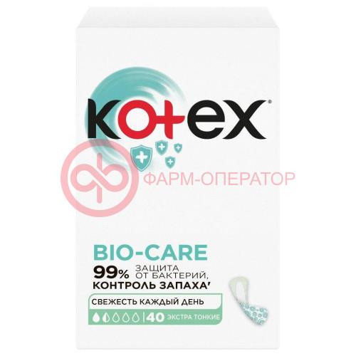 Котекс био-кэа прокладки ежедневные №40 экстра тонкие