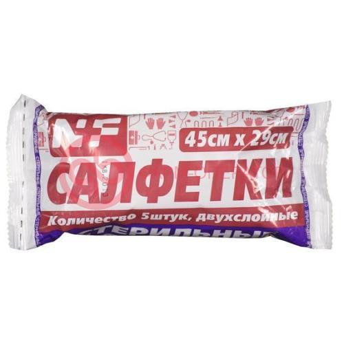 Ньюфарм салфетки марлевые стерильные №5 2-х слойн 45х29см Ньюфарм салфетки марлевые стерильные №5 2-х слойн 45х29см