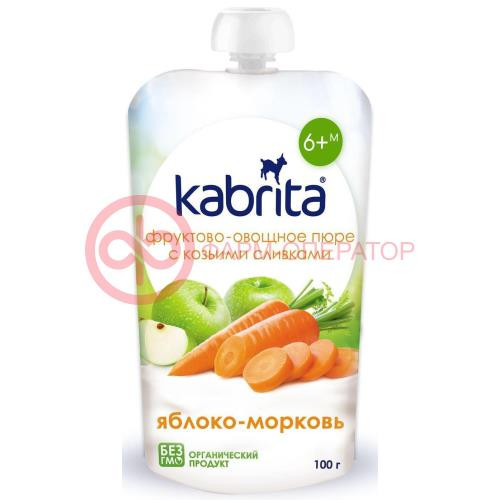 Кабрита пюре 100г яблоко + морковь + козьи сливки 6мес +