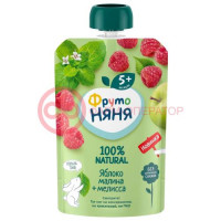 Фрутоняня пюре 90г яблоко + малина + мелисса 5мес +