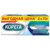 Корега крем для фиксации зубных протезов 70гх2 экстра сильный мятный
