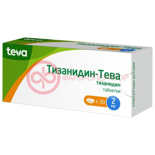 Тизанидин-тева таблетки 2мг №30 Тизанидин-тева таблетки 2мг №30