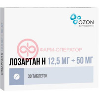 ЛОЗАРТАН Н ТАБ. П/П/О 12.5МГ+50МГ №30