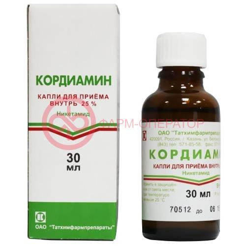 Кордиамин капли для приема внутрь 250мг/мл 25мл