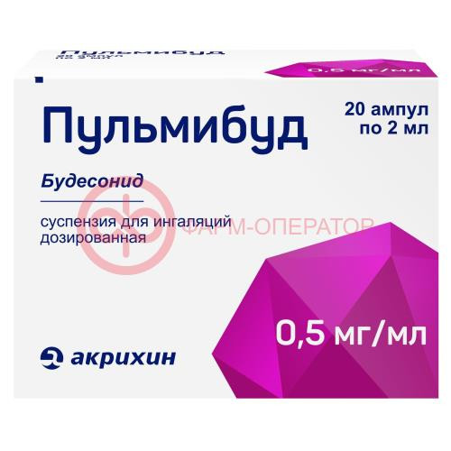 Пульмибуд суспензия для ингаляций дозированная 0,5мг/мл 2мл №20 Пульмибуд суспензия для ингаляций дозированная 0,5мг/мл 2мл №20