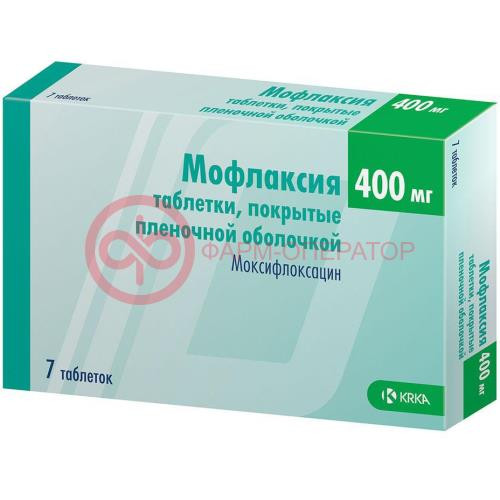 Мофлаксия таблетки покрытые пленочной оболочкой 400мг №7 Мофлаксия таблетки покрытые пленочной оболочкой 400мг №7