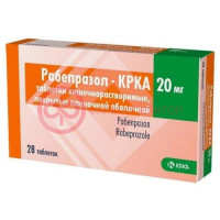 Рабепразол-крка таблетки кишечнорастворимые покрытые оболочкой 20мг №28