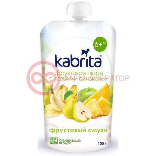 Кабрита пюре 100г фруктовый смузи + козьи сливки 6мес +