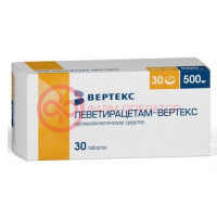 Леветирацетам-вертекс таблетки покрытые пленочной оболочкой 500мг №30