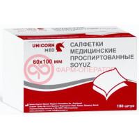 Союз салфетки спиртовые №100 60х100мм