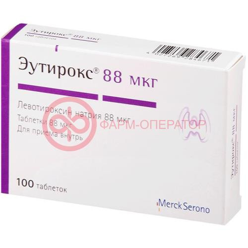 Эутирокс таблетки 88мкг №100 Эутирокс таблетки 88мкг №100