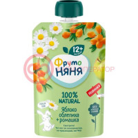 Фрутоняня пюре 90г яблоко + облепиха + ромашка 12мес +