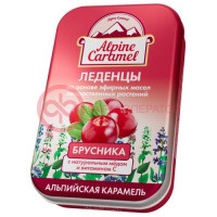 Альпийская карамель леденцы 53г детские мед + витамин с брусника