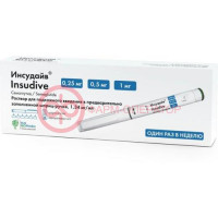 Инсудайв раствор для подкожного введения 0,25/0,5/1мг/доза 3мл /в комплекте с иглами-6 шт/