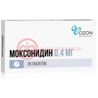 Моксонидин таблетки покрытые пленочной оболочкой 0.4мг №28
