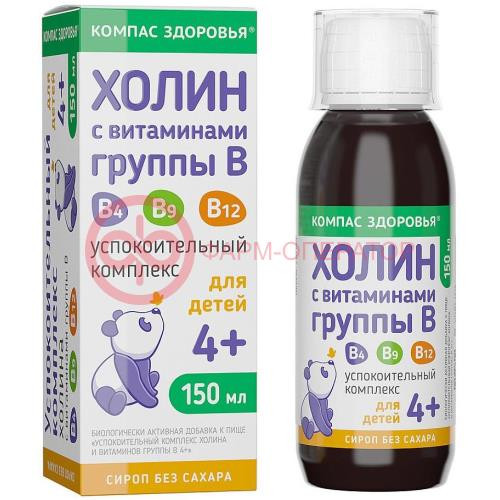 Компас здоровья холин + витамины группы в сироп 150мл успок комплекс б/сах Компас здоровья холин + витамины группы в сироп 150мл успок комплекс б/сах
