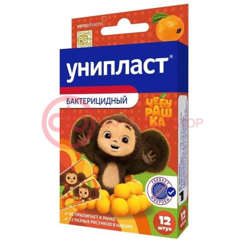 Унипласт лейкопластырь бактерицидный №12 детск чебурашка Унипласт лейкопластырь бактерицидный №12 детск чебурашка