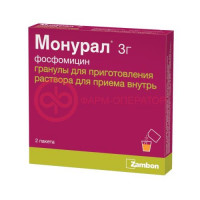 Монурал гранулы для приготовления раствора для приема внутрь 3г 6г №2