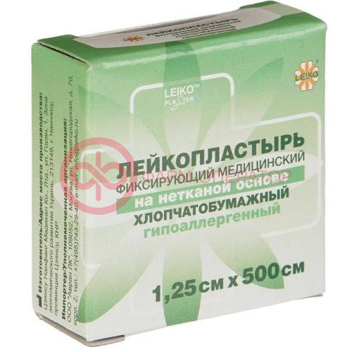 Лейко пластырь неткан.осн.катушка 1,25смх500см [leiko]
