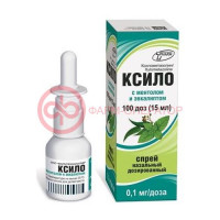 Ксило с ментолом и эвкалиптом спрей назальный дозированный 0.1мг/доза 15мл