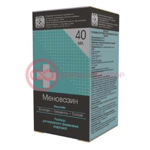 Меновазин раствор для наружного применения спиртовой 40мл Меновазин раствор для наружного применения спиртовой 40мл