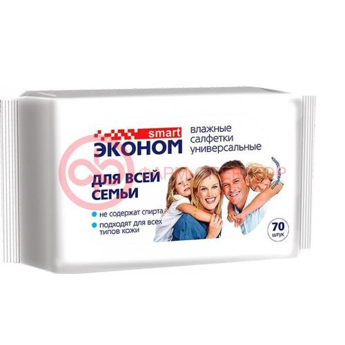 Эконом смарт салфетки влажные №70 д/всей семьи Эконом смарт салфетки влажные №70 д/всей семьи
