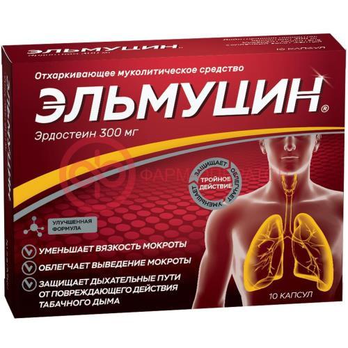 Эльмуцин капсулы 300мг №10 Эльмуцин капсулы 300мг №10