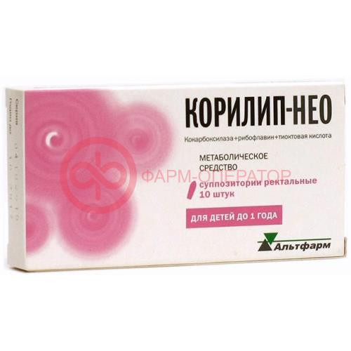 Корилип-нео суппозитории ректальные 12.5мг + 1мг + 6мг №10