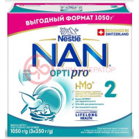 Нан 2 оптипро смесь сухая 1050г (3х350г) с олигосахаридами 6мес +