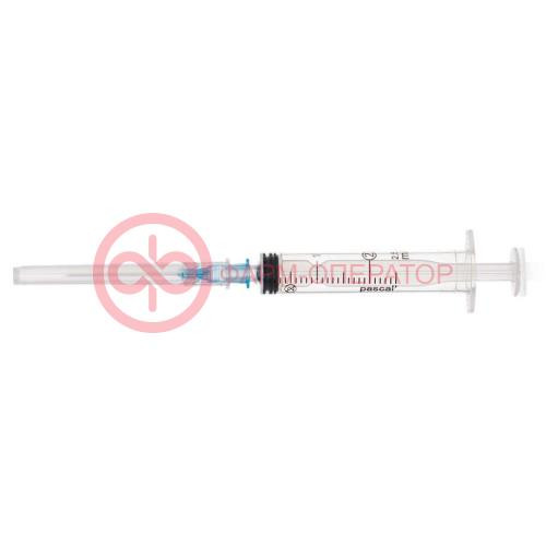 Паскаль шприц одноразовый стерильный с иглой 2мл 3-х комп 23g 0,6х30мм