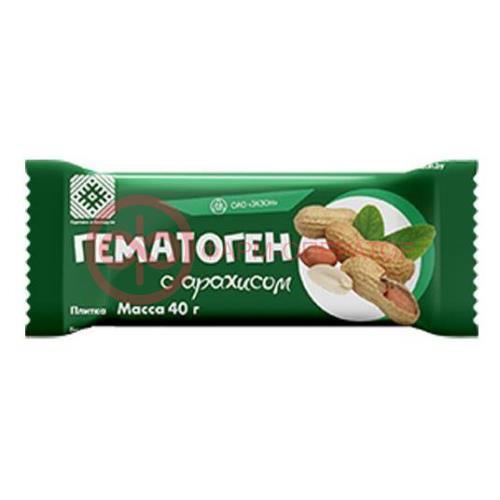 Гематоген плитка 40г с арахисом /экзон/ Гематоген плитка 40г с арахисом /экзон/