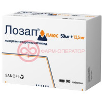 Лозап плюс таблетки покрытые пленочной оболочкой 12.5мг + 50мг №90