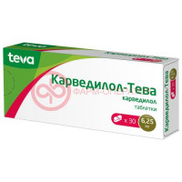 Карведилол-тева таблетки 6,25мг №30