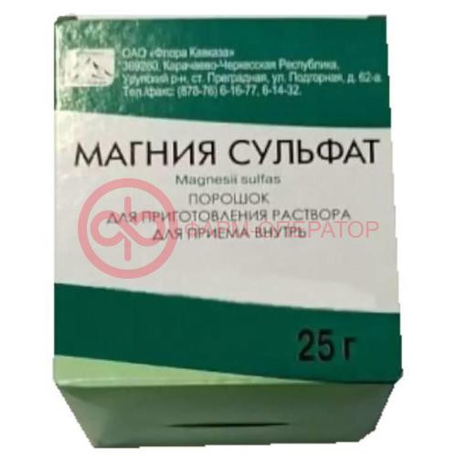 Магния сульфат порошок для приготовления раствора для приема внутрь 25г №10 Магния сульфат порошок для приготовления раствора для приема внутрь 25г №10