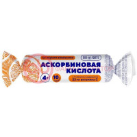 Биофорте аскорбиновая к-та солнышко таблетки №10 с сахаром и глюкозой апельсин