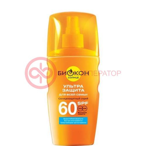 БИОКОН СОЛНЦЕ СПРЕЙ С/ЗАЩИТ 160МЛ Д/ВСЕЙ СЕМЬИ SPF60  [BIOCON]