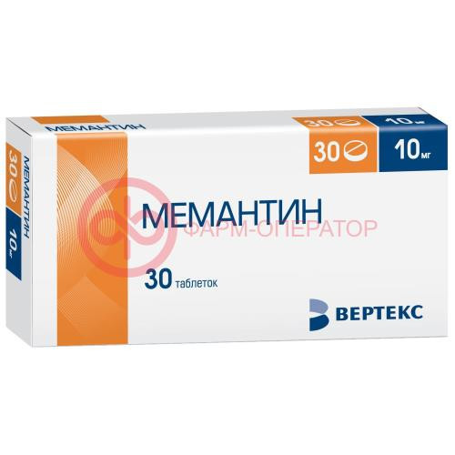 Мемантин-вертекс таблетки покрытые пленочной оболочкой 10мг №30 Мемантин-вертекс таблетки покрытые пленочной оболочкой 10мг №30