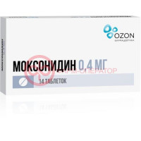 Моксонидин таблетки покрытые пленочной оболочкой 0.4мг №14