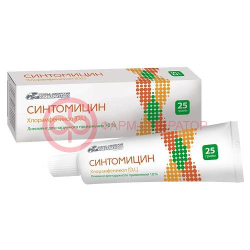 Синтомицин линимент для наружного применения 10% 25г Синтомицин линимент для наружного применения 10% 25г